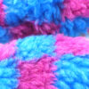 mavi bordo damalı peluş kaydırmaz çocuk patik