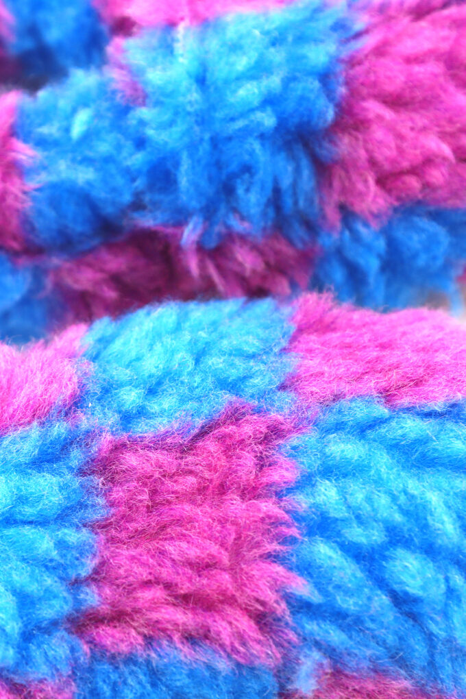 mavi bordo damalı peluş kaydırmaz çocuk patik