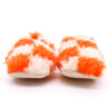 Morgedan-Teddy-Checker-Orange-on Turuncu Krem damalı peluş kaydırmaz çocuk ev ayakkabısı