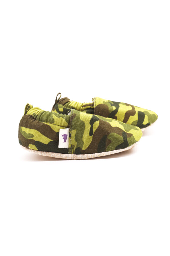 Morgedan_Military_Forest_Kapak %100 pamuklu çocuk ev ayakkabısı yeşil militer desenli