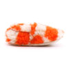 Teddy-Checker-Orange-Tek-Yan-trendyol Turuncu Krem damalı peluş kaydırmaz çocuk ev ayakkabısı
