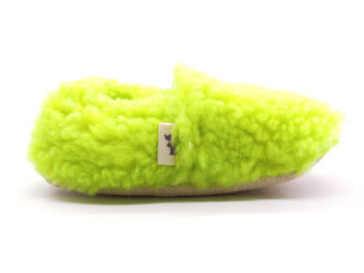 neon yeşil lime peluş kaydırmaz çocuk ev ayakkabısı