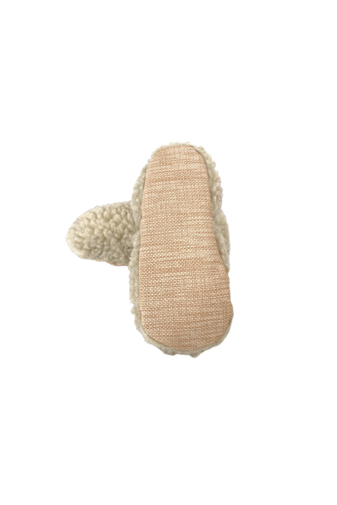 Teddy-milk-taban krem peluş kaydırmaz çocuk ev ayakkabısı