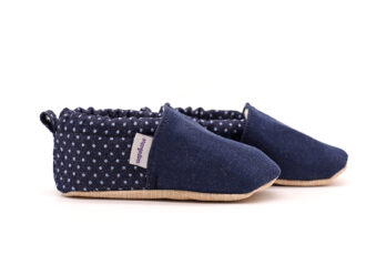 Morgedan Puantiye Denim Pamuklu Çocuk Ev Ayakkabısı