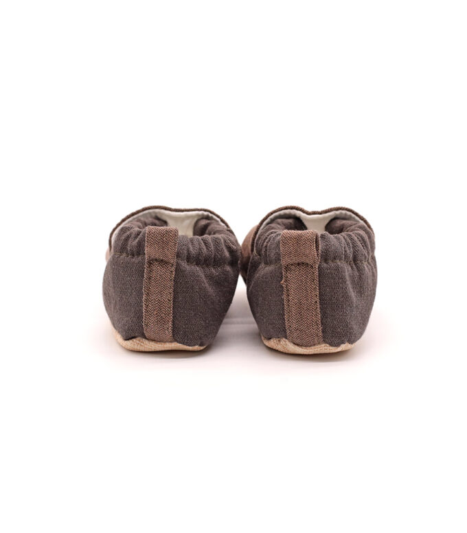 morgedan-latte-denim-arka-keyifbebesi-beyaz Morgedan Kahve Latte Denim Pamuklu Çocuk Ev Ayakkabısı