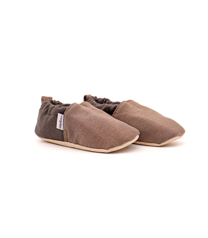 morgedan-latte-denim-capraz-keyifbebesi-beyaz Morgedan Kahve Latte Denim Pamuklu Çocuk Ev Ayakkabısı