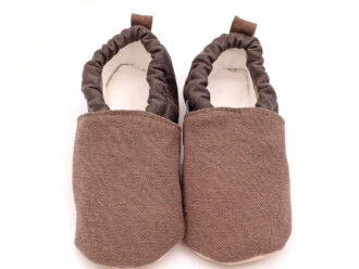 Morgedan Kahve Latte Denim Pamuklu Çocuk Ev Ayakkabısı