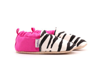 Morgedan Pembe Zebra Pamuklu Çocuk Ev Ayakkabısı