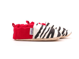 Morgedan Kırmızı Zebra Pamukllu Çocuk Ev Ayakkabısı