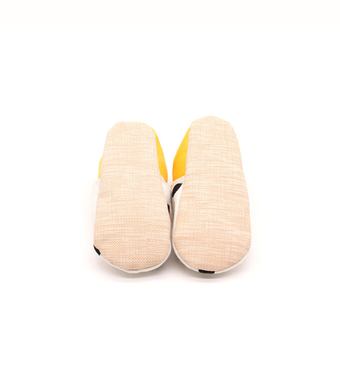 morgedan-yellow-dots-taban-keyifbebesi-beyaz Morgedan Sarı Puantiye Pamuklu Çocuk Ev Ayakkabısı